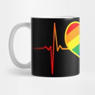 Pride Heart Beat Pulse LGBTQ Community Pride Month Mug